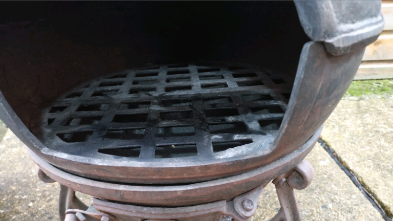 free loc del. chimenea chiminea cast iron wood charcoal 12''pizza oven