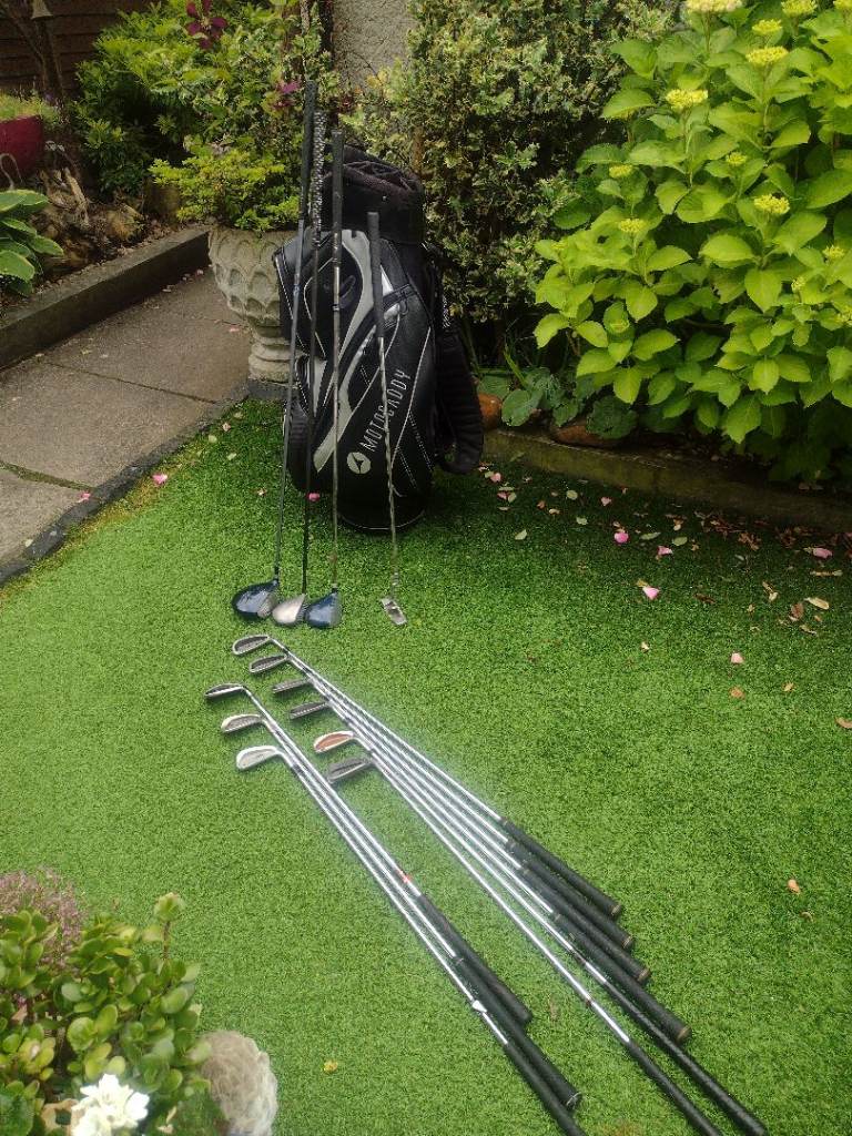 VGC FULL SET OF MENS WILSON / PING GOLF CLUBS + MOTOCADDY GOLF BAG