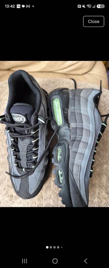 Nike Air Max 95 Junior Trainers – Black/Grey, Good Condition