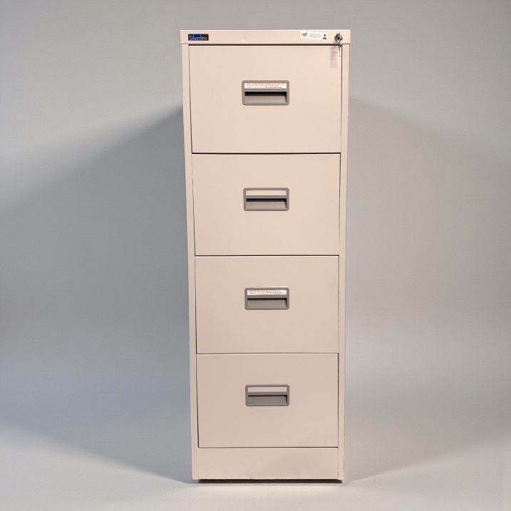 Silverline 4 Drawer Filing Cabinet - Light Grey