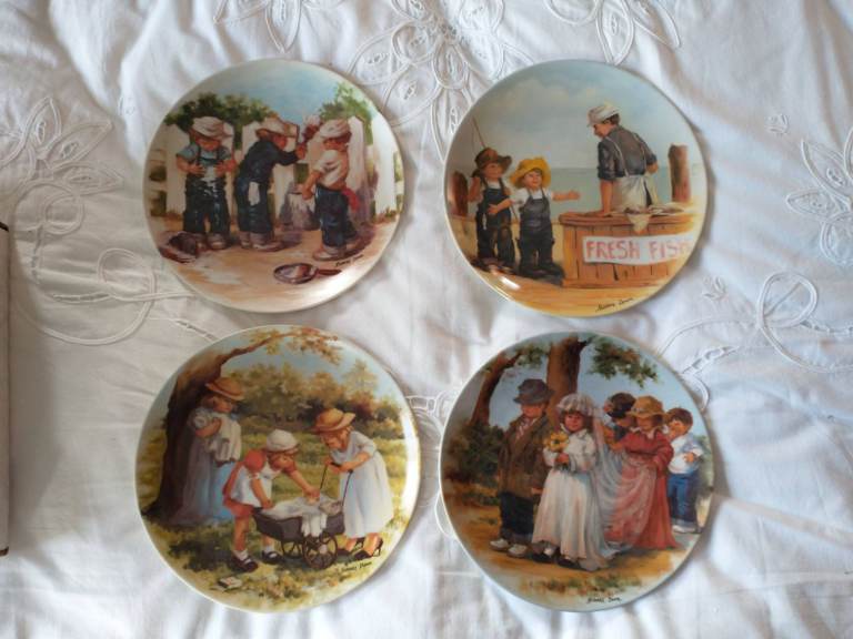 4 x Collector Plates by Jeanne Down's. Vintage. Kids/ Children