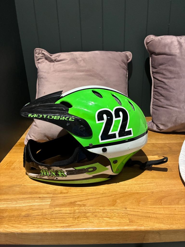 Motorbike style boys helmet