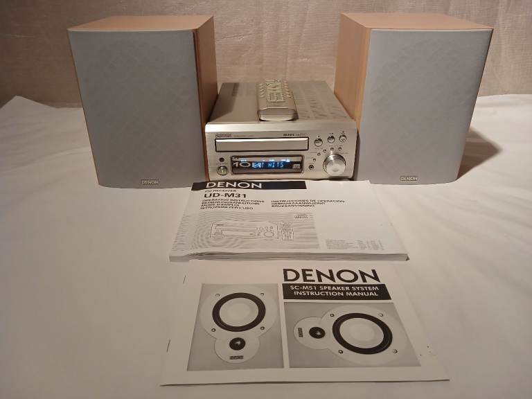 Denon UD-M31 CD Receiver Micro Stereo System with Speakers,Remote Control & Manuals 