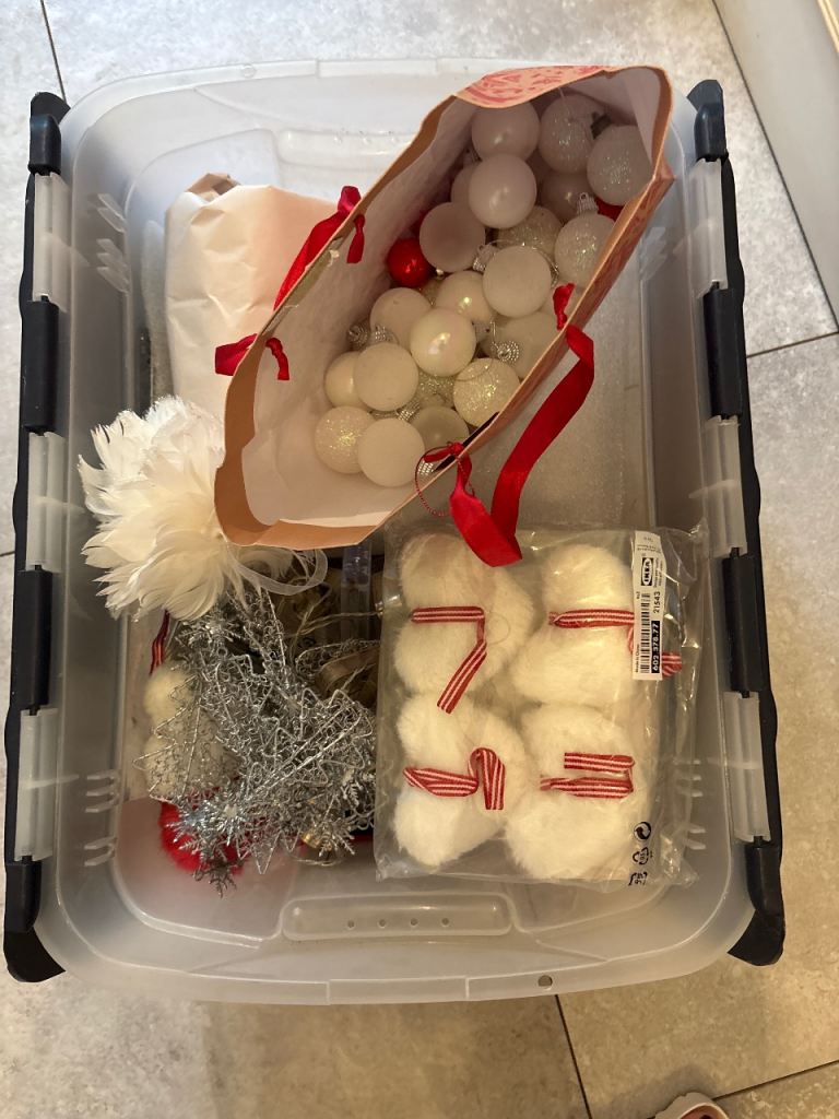 Box of Christmas Decorations
