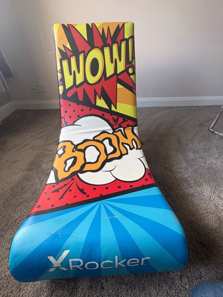 XRocker Gaming Chair - 'WOW! BOOM!' Design, Good Condition