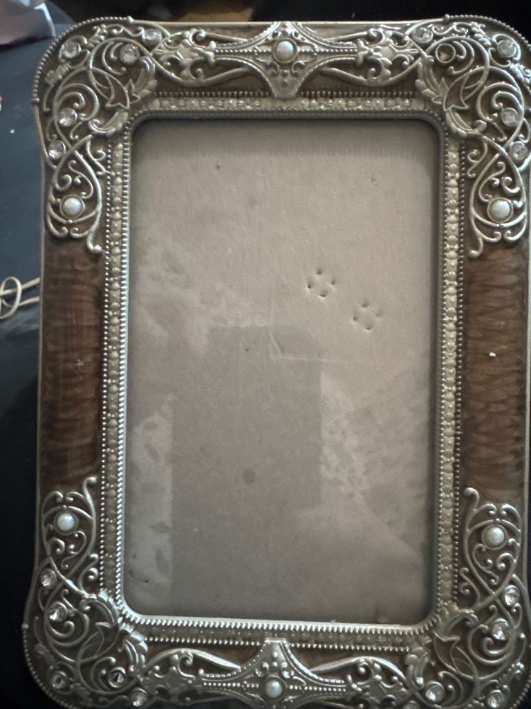 Silver tone x2 photo frames 