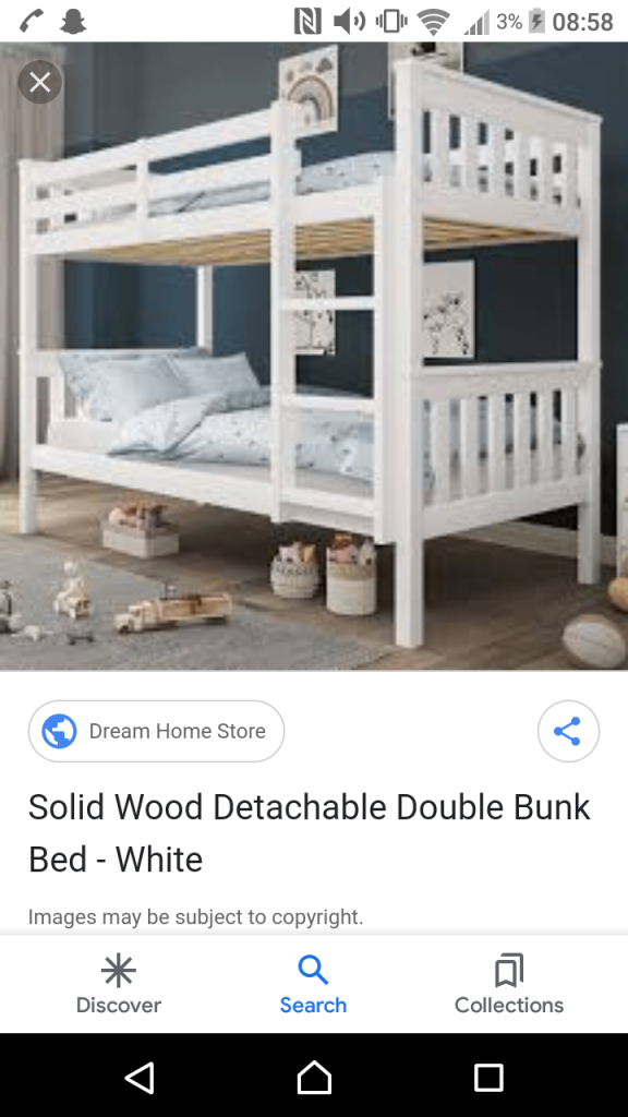 White Wooden Bunk Beds – As Good As New