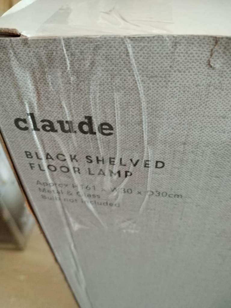 image for BRAND NEW (C) -  Claude Shelved Floor Lamp Black - £60