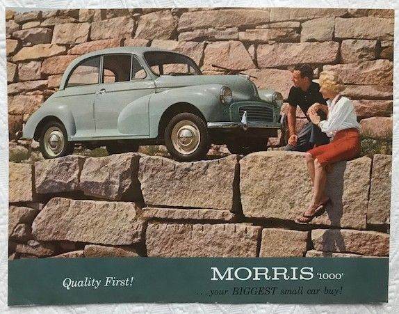 Vintage Morris Minor car dealer brochure from the 1960' or 70's 