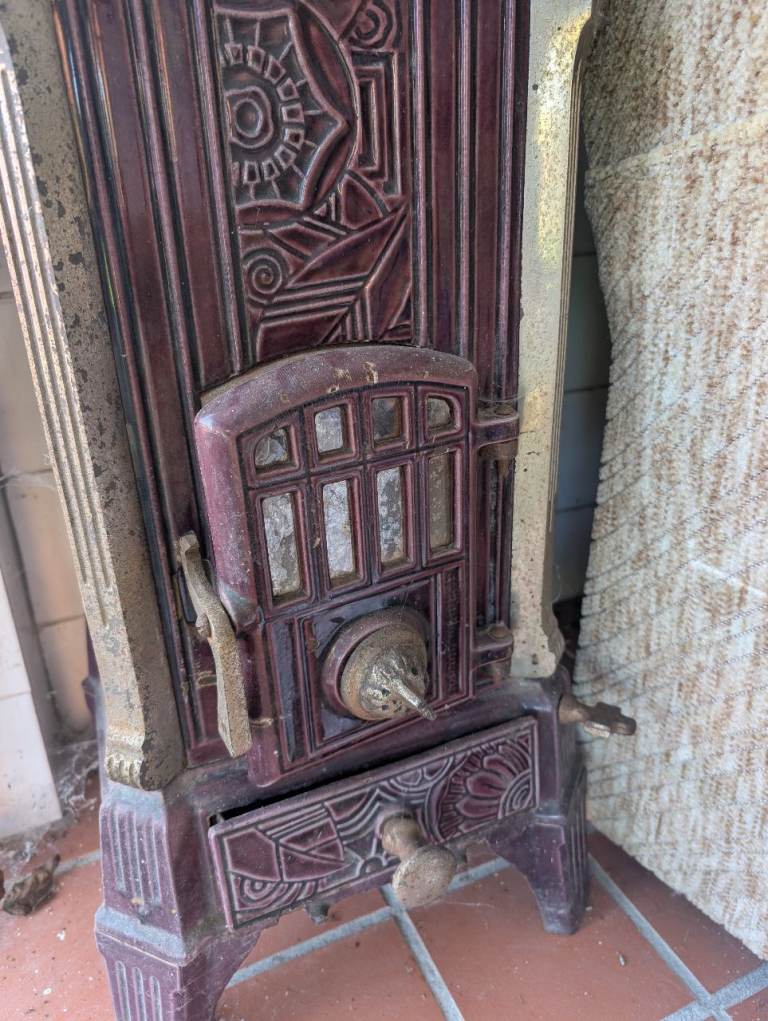 Antique French Enamel Stove - Art Nouveau