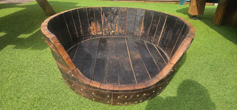 Large Whiskey Barrel Dog Bed