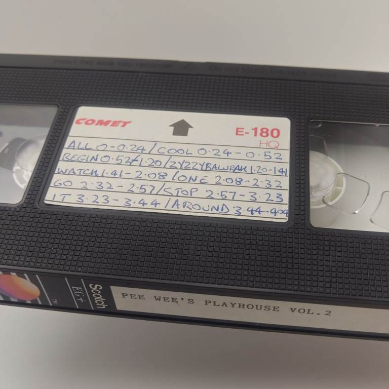 Pee Wee's Playhouse VHS TV Recording Ephemera Nickelodeon Video Tape