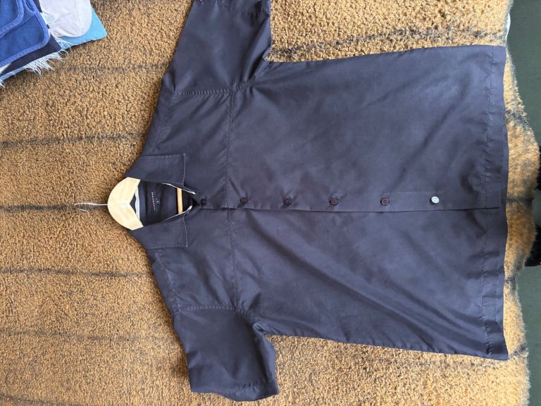 image for Short Sleeve Men's Shirt Black 100% Polyester Medium Urban Stone