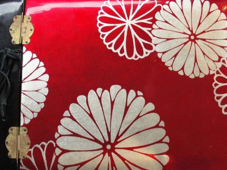 Japanese Lacquered Red and Black Photograph Album by Talaad