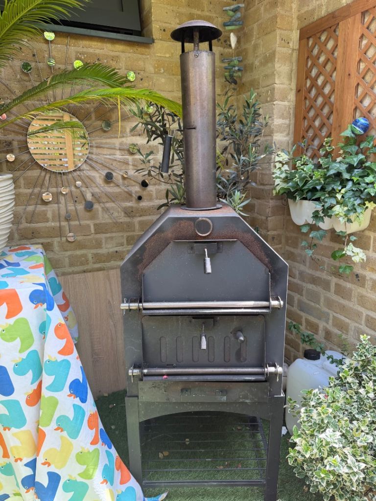 Outdoor Wood Fired Pizza Oven BBQ Smoker – Weathered Grey