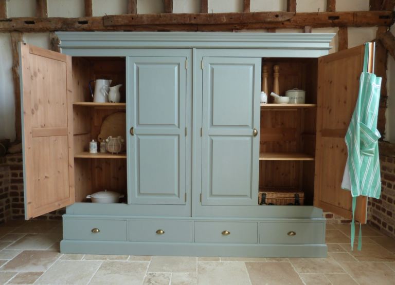 Painted F&B Pigeon freestanding kitchen shelved pantry larder boot linen cupboard