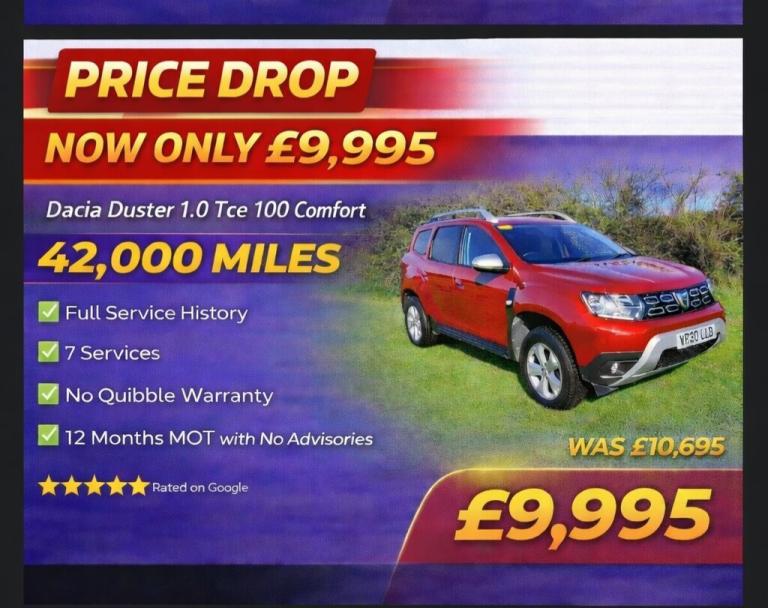 2020 Dacia Duster 1.0 TCe 100 Comfort 5dr HATCHBACK Petrol Manual