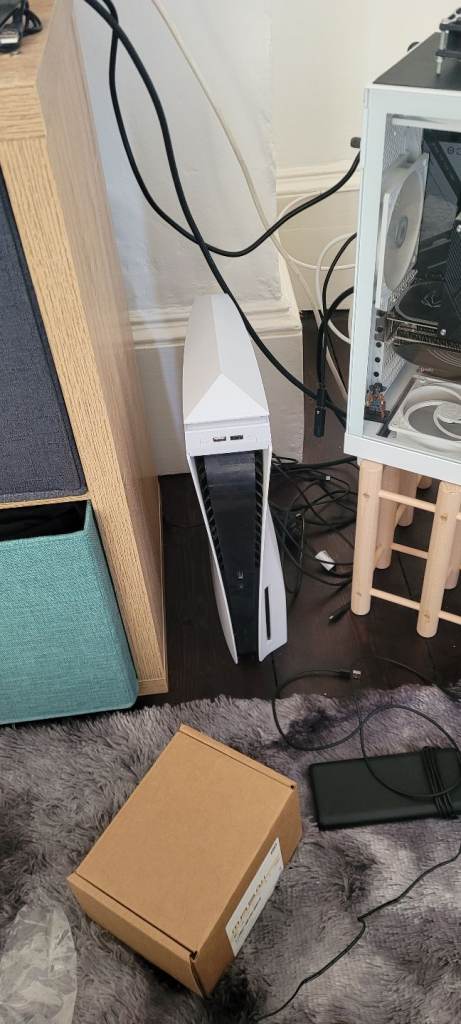 image for Playstation 5 (disc version) plus 3 controllers (white, blue and black