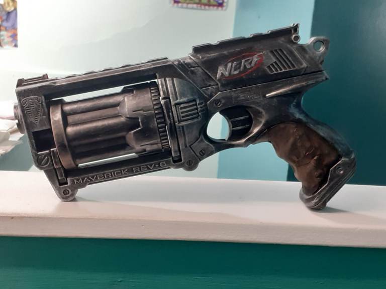 Custom Nerf like gun blaster Painted Movie/Theatre Prop. GEARS OF WAR esthetic