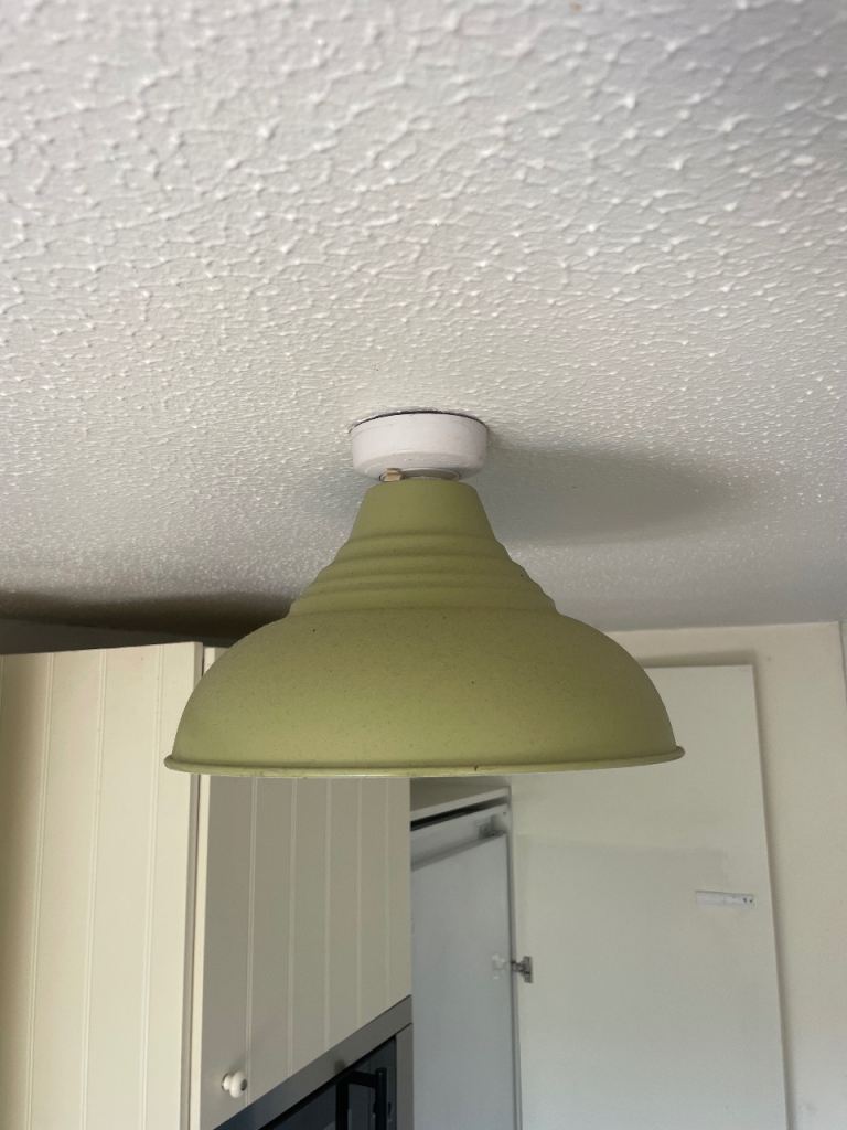 Colourful metal ceiling light shades