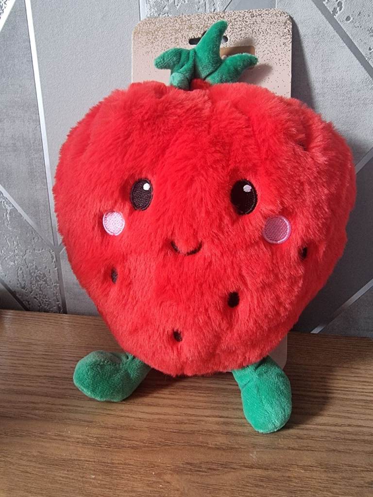 Microwavable Plush Strawberry Hottie Heating Pad - New
