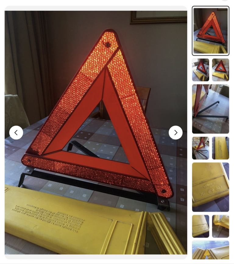 Large AA TAL-MU Emergency / Hazard Advance Warning Sign Triangle
