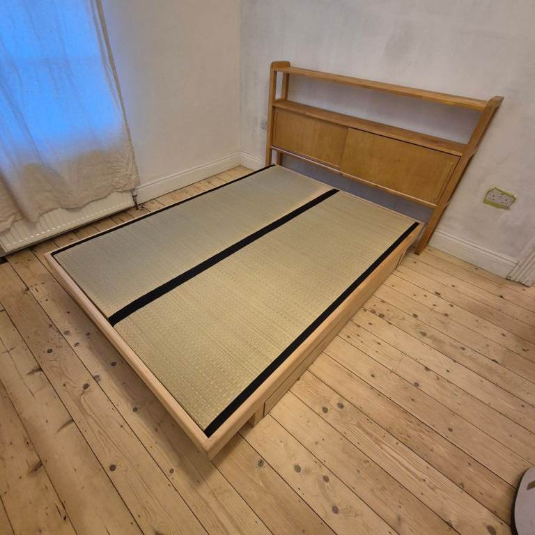 The Futon Company Mirage Double Tatami Bed ( solid pine) & Loop Storage Headboard ( Birch )