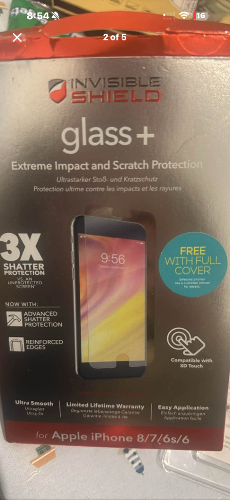 Invisible Shield Glass+ Screen Protector for iPhone 8/7/6s/6 – New