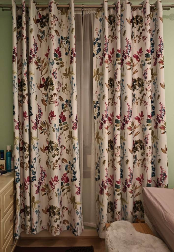 65x90 inches floral curtain. 
