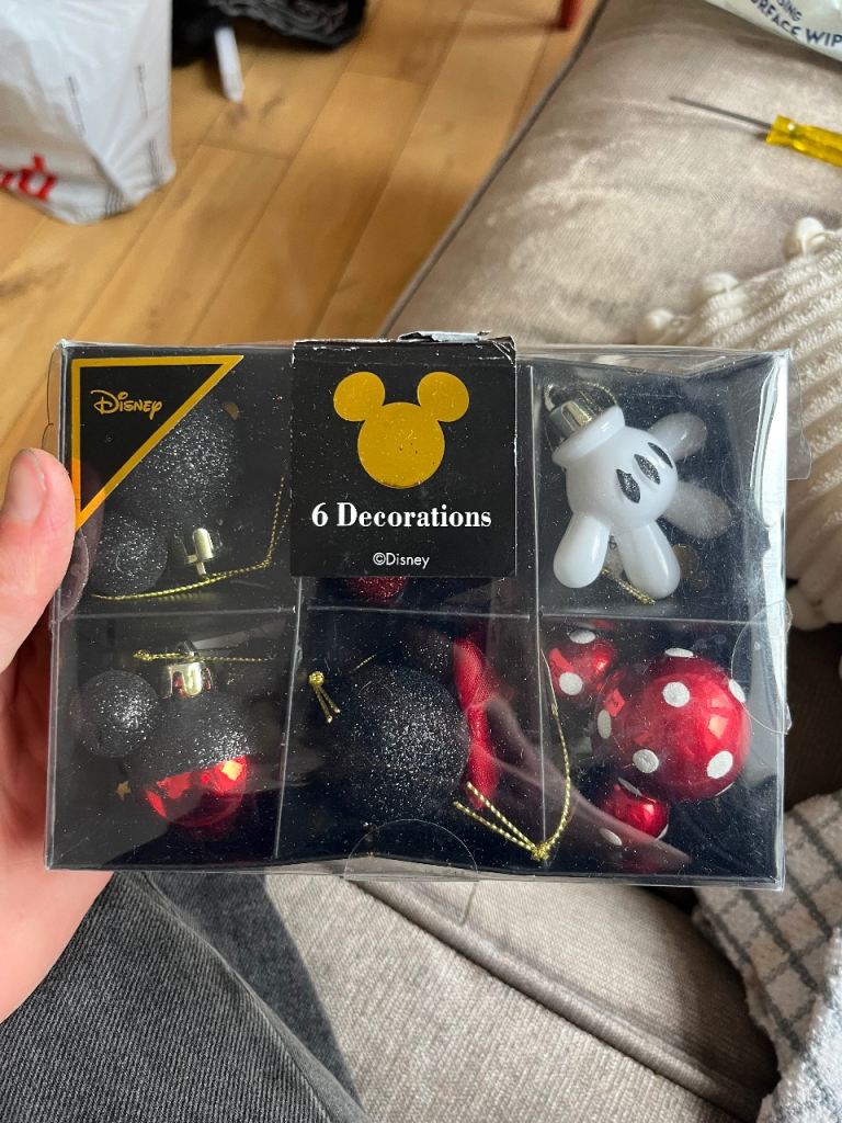 Disney Mickey Mouse Christmas Decorations – Set of 6, NEW