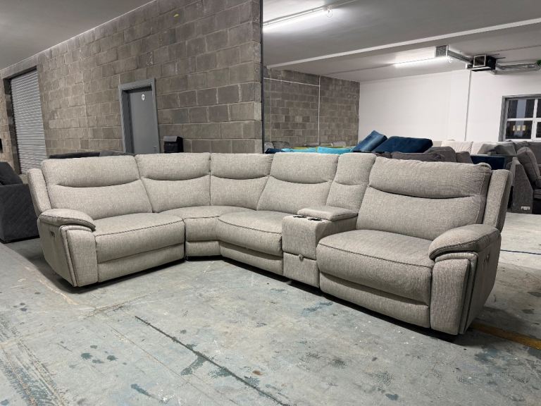 image for DFS Trek Cream Electric Recliner Corner Sofa - FREE DELIVERY GLASGOW