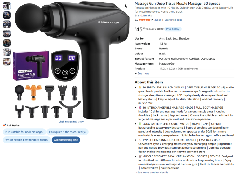 Brand New Sealed 30-Speed Deep Tissue Massage Gun - 47% Off!