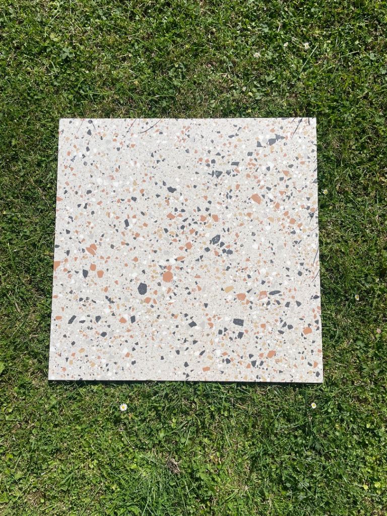 Matt Terrazzo Effect Porcelain Tiles 60x60 Mandarin Stone