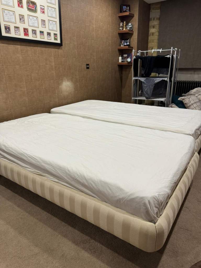 2 x large single beds 