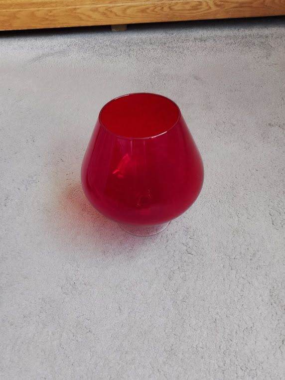 Oversized red brandy glass