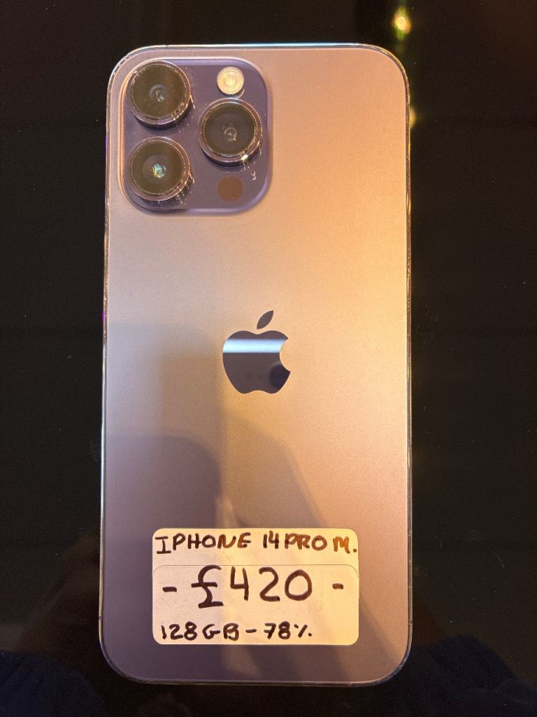 Apple iPhone 14 Pro Max 128GB - Purple, Good Condition