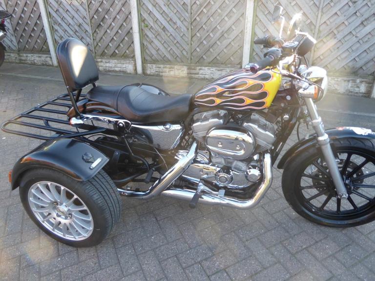 HARLEY DAVIDSON 883 SPORTSTER TRIKE 06 REG DISC BRAKES ALL ROUND 1 YRS MOT