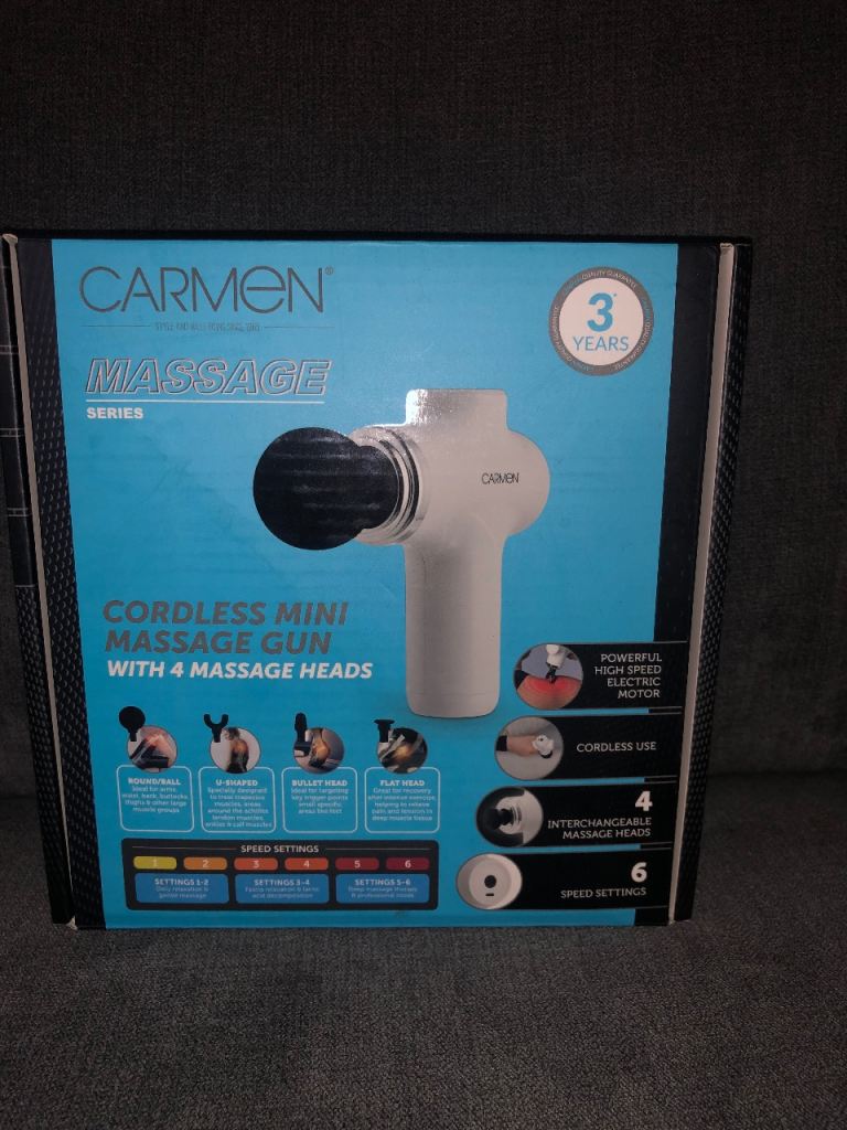 Cordless Mini Massage Gun with 4 Heads – Brand New