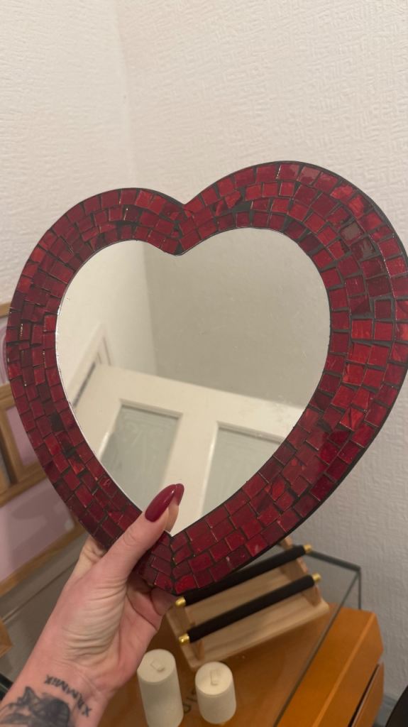 Red Heart Mosaic Mirror