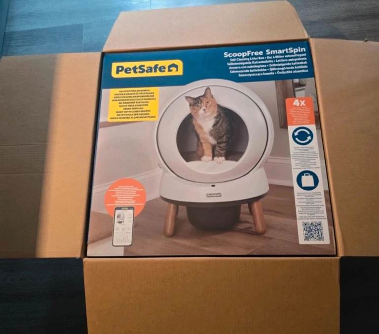 PetSafe ScoopFree SmartSpin Self-Cleaning Litter Box  Advanced Odour Control & Health Monitoring