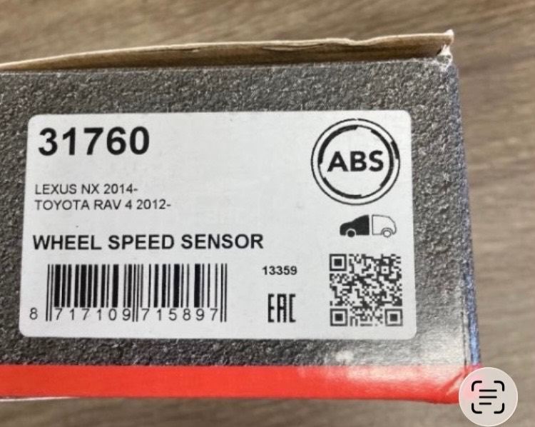 2x Toyota ABS Wheel Speed Sensors FRONT & REAR Pair. New Sealed £8