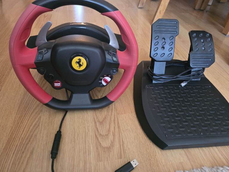 Thrustmaster Ferrari 458 Spider Racing Wheel & Pedals – Good Condition