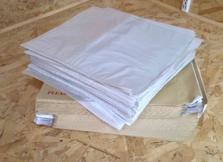 Photo Board backed Photo Envelopes 60+ 10" x 12" & 250+ Clear 10"x12" Photo faced Wallets