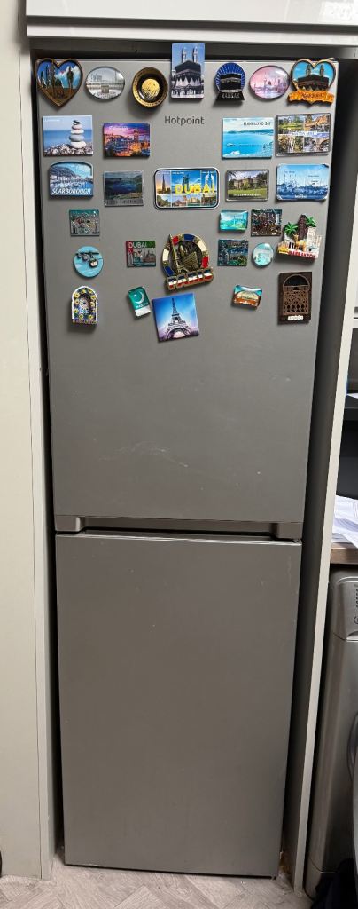 Hotpoint Fridge Freezer – Grey, Good Condition