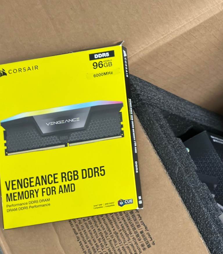 NEW! 96GB CORSAIR VENGEANCE RGB DDR5 – (2×48GB) 6000MHz
