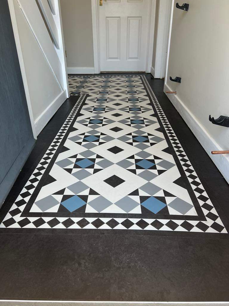 Victorian looking Karndean heritage, Clifton design with a diamond border 