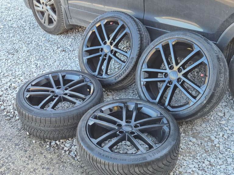 🌟Genuine Vw GTD Nogaro 18 inch alloy wheels 5x112 with TYRES 6m GTI/GTD/R CADDY PASSAT SKODA 