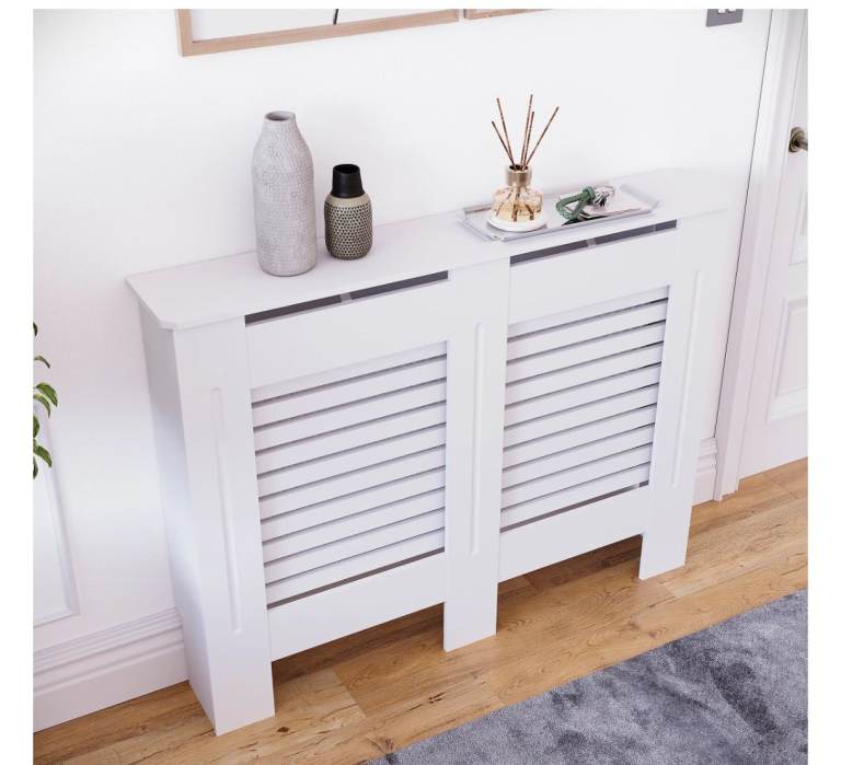 Medium White MDF Radiator Cover