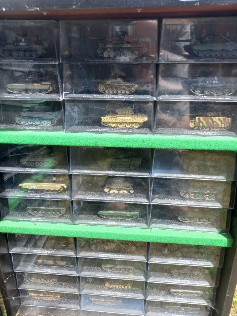 Model tanks in plastic case 