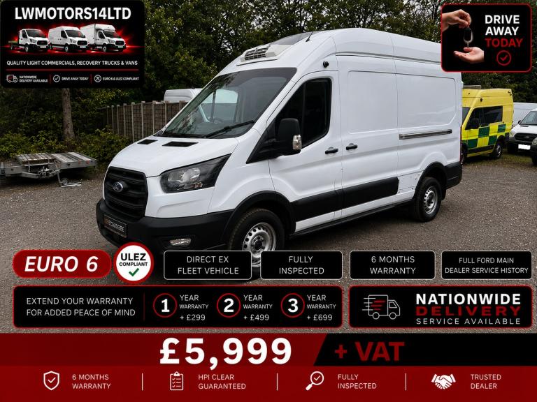 FORD TRANSIT 2.0 ECOBLUE LEADER L3H3 LWB THERMO KING FRIDGE FREEZER 2022 71 REG